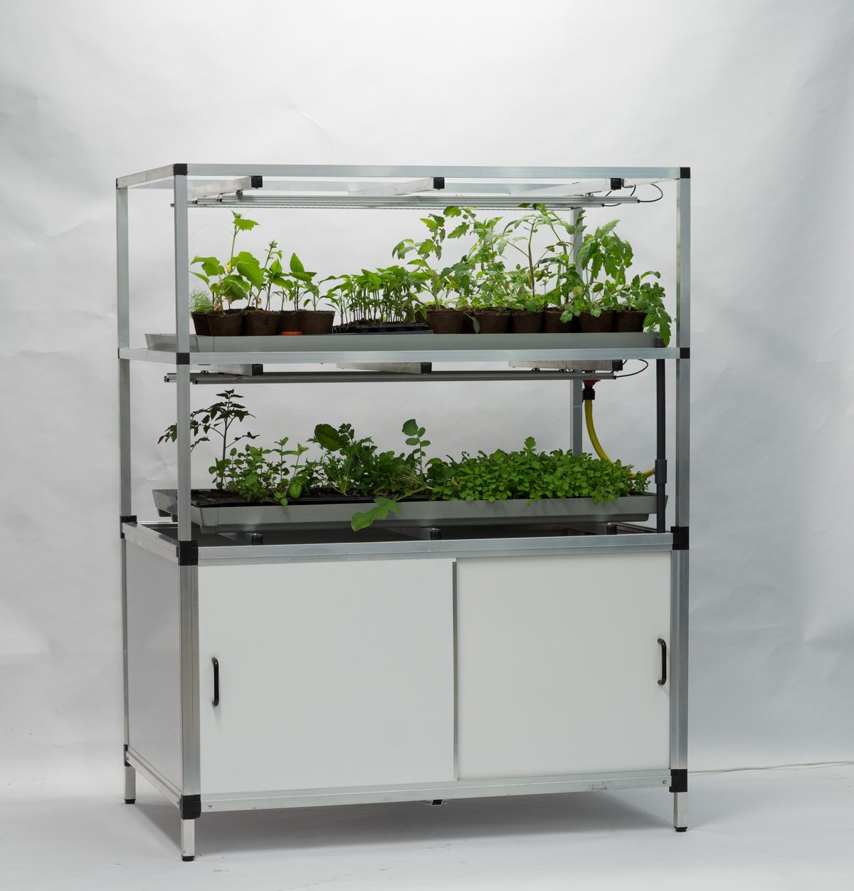 G-Tools Kitchenfarm grow cabinet full of plants