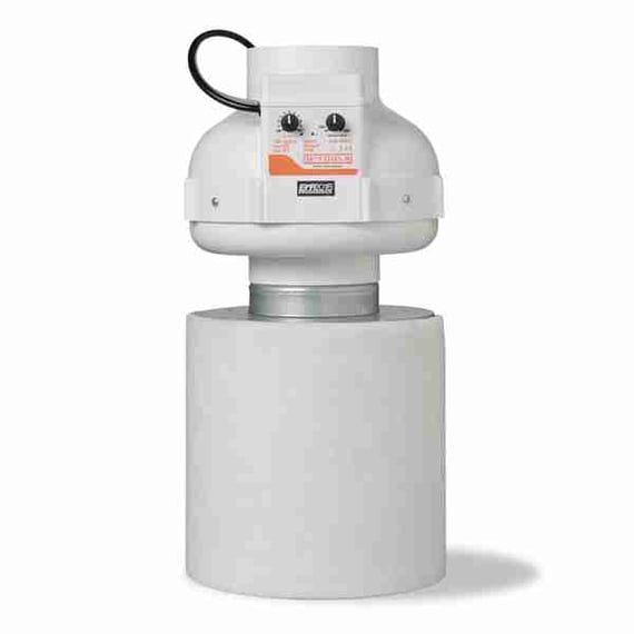 G-Tools 125mm Inline Fan with Thermostat Controller & Prima Klima Eco Carbon Filter - 420 m³/h 