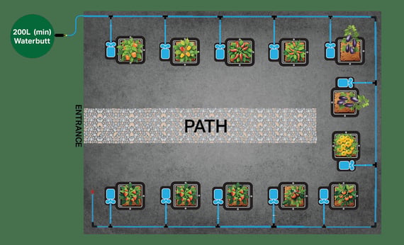 AutoPot Watering System for 8x6 Greenhouse - 12x 15L 1Pot Module