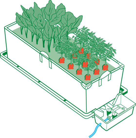 AutoPot Tray2Grow Fabric Planter - line drawing