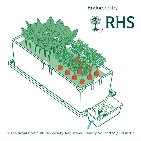 AutoPot Tray2Grow Fabric Planter - RHS line drawing