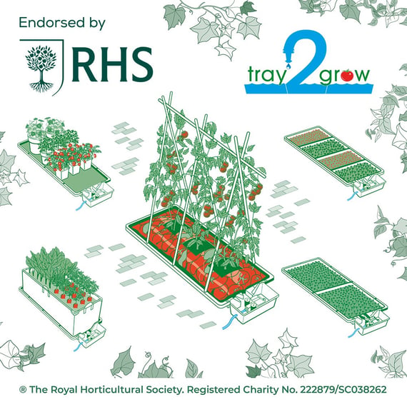 AutoPot Tray2Grow Watering System - RHS line drawing