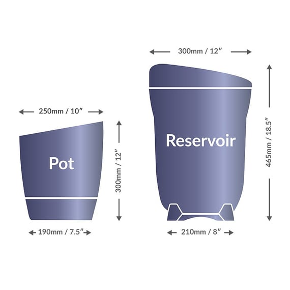 AutoPot Khloris Watering System - Blackberry - dimensions