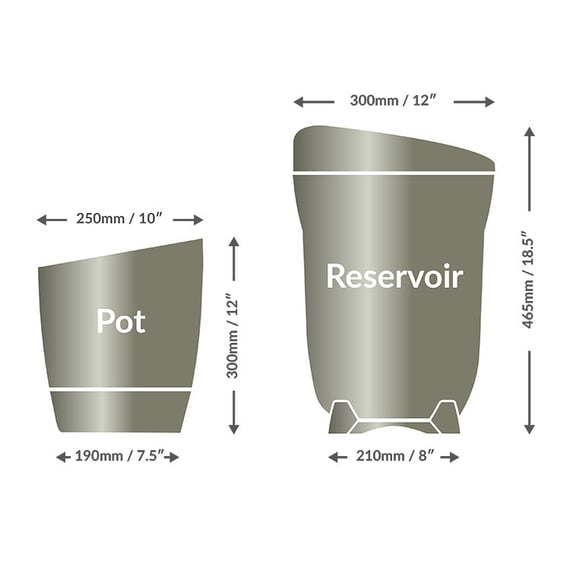 AutoPot Khloris Watering System - Metallic Sage - dimensions