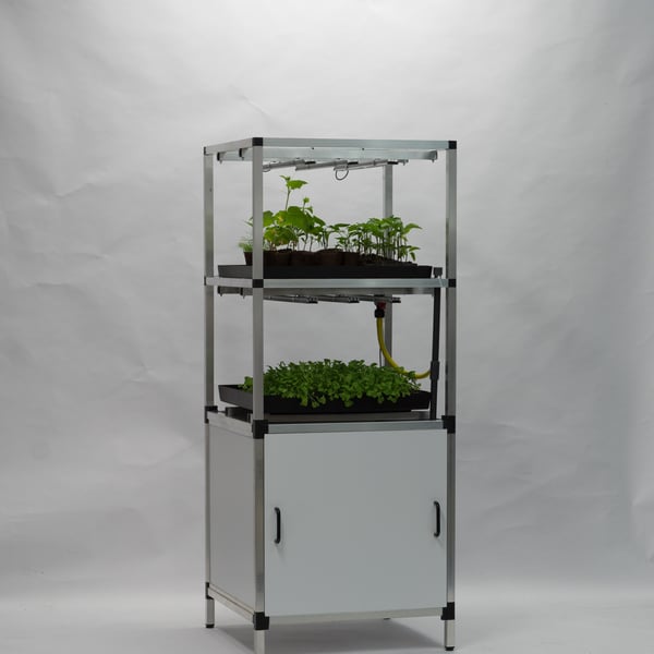 G-Tools Kitchenfarm compact grow box with two growing floors for microgreens and herbs