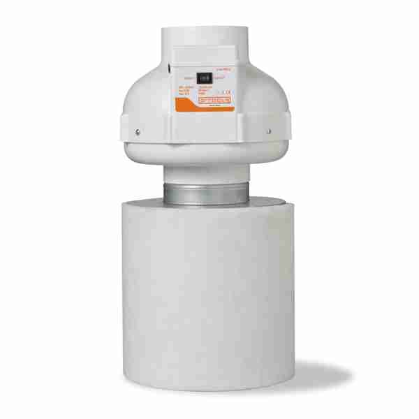 G-Tools 125mm inline fan and Prima Klima Eco carbon filter matched set