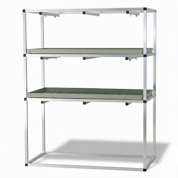 G-Tools modular grow rack for ebb and flow trays, multi-tier vertical growing frame